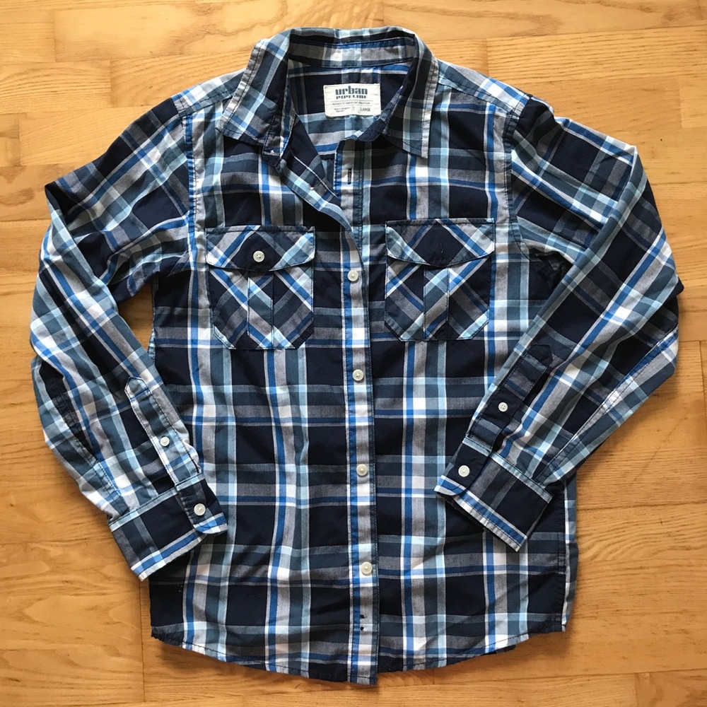Plaid dress shirt boys